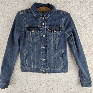 Levis Denim Trucker Jacket Womens‎ XS Western Cowboy Type 3 Medium Wash